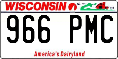 WI license plate 966PMC