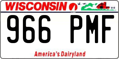 WI license plate 966PMF