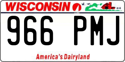 WI license plate 966PMJ