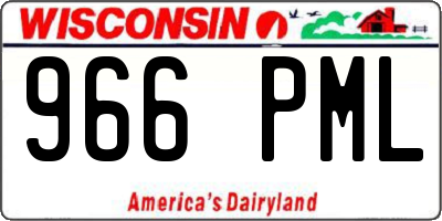 WI license plate 966PML