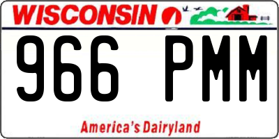 WI license plate 966PMM