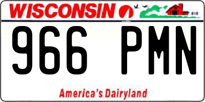 WI license plate 966PMN