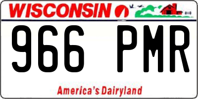 WI license plate 966PMR