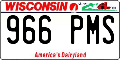 WI license plate 966PMS