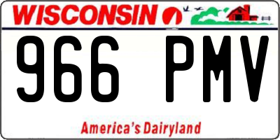 WI license plate 966PMV