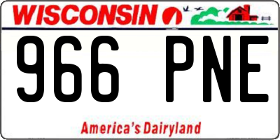 WI license plate 966PNE