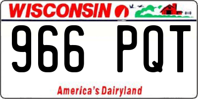 WI license plate 966PQT