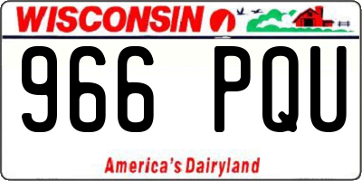WI license plate 966PQU