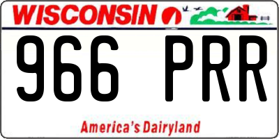 WI license plate 966PRR
