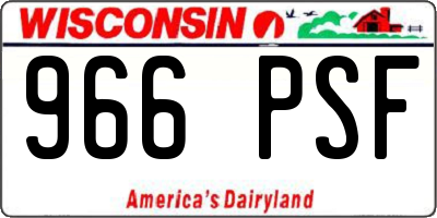 WI license plate 966PSF