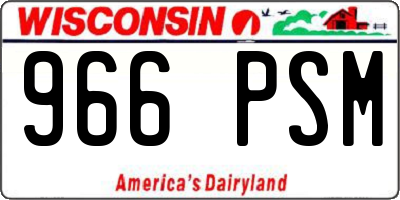WI license plate 966PSM