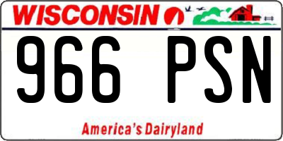 WI license plate 966PSN