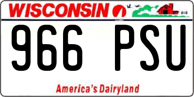 WI license plate 966PSU