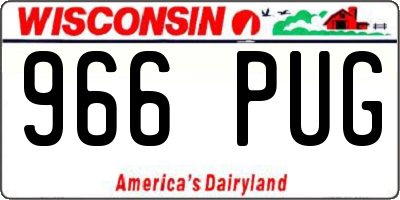 WI license plate 966PUG