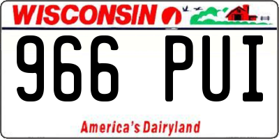 WI license plate 966PUI