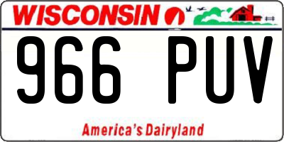 WI license plate 966PUV