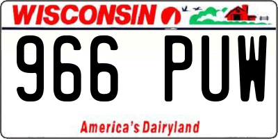 WI license plate 966PUW