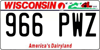 WI license plate 966PWZ