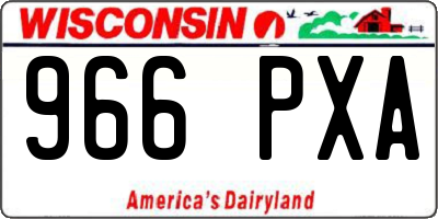 WI license plate 966PXA