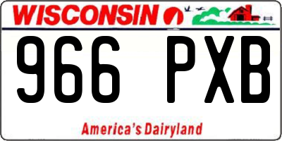 WI license plate 966PXB