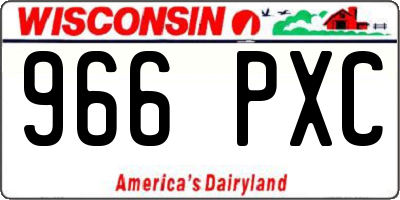 WI license plate 966PXC