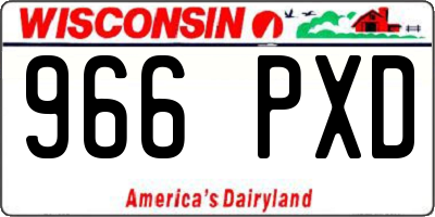 WI license plate 966PXD