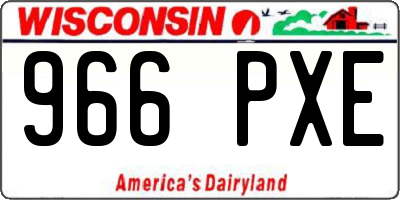 WI license plate 966PXE