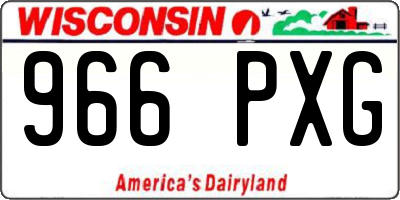 WI license plate 966PXG