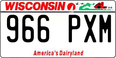 WI license plate 966PXM