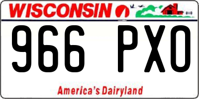 WI license plate 966PXO