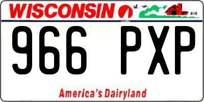 WI license plate 966PXP