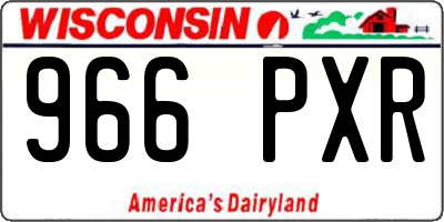 WI license plate 966PXR