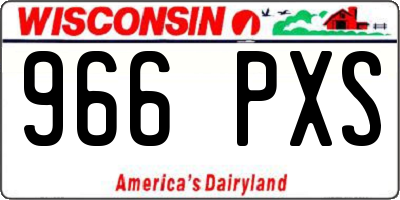 WI license plate 966PXS
