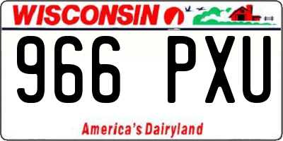 WI license plate 966PXU