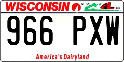 WI license plate 966PXW
