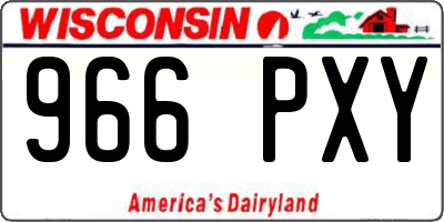WI license plate 966PXY