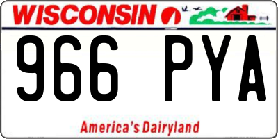 WI license plate 966PYA