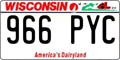 WI license plate 966PYC