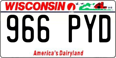 WI license plate 966PYD