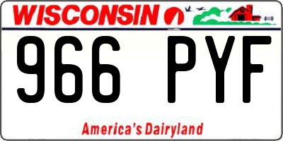 WI license plate 966PYF