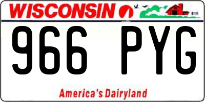 WI license plate 966PYG