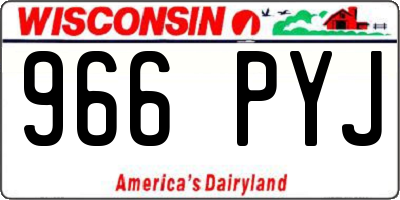 WI license plate 966PYJ