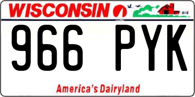 WI license plate 966PYK