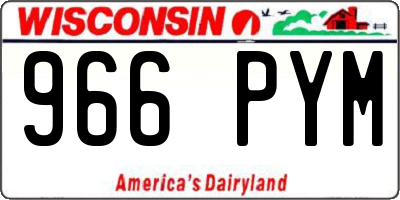 WI license plate 966PYM