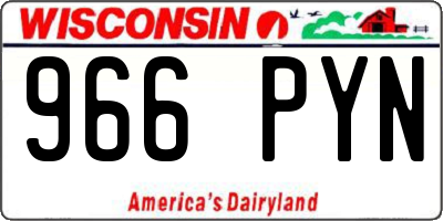 WI license plate 966PYN