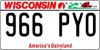 WI license plate 966PYO