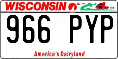 WI license plate 966PYP