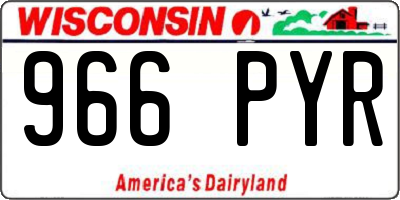 WI license plate 966PYR