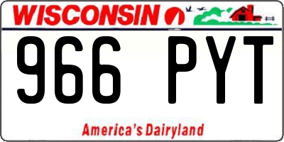 WI license plate 966PYT