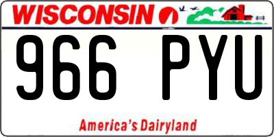 WI license plate 966PYU